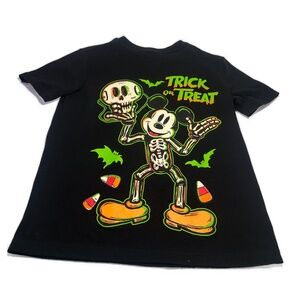 Disney Mickey Skeleton Trick or Treat Tee Youth 10/12 (L)